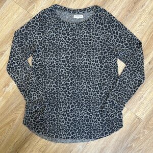Grayson Threads Black Animal Print Long Sleeved Tee Shirt.  Size M